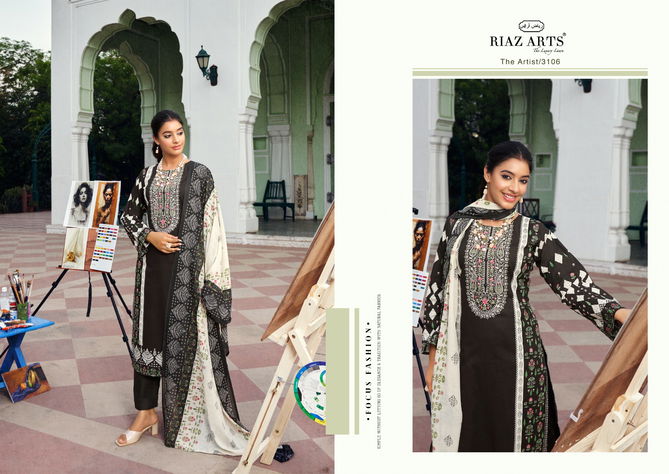 The Artist By Riaz Arts Printed Lawn Karachi Cotton Dress Material Wholesale Shop In Surat
